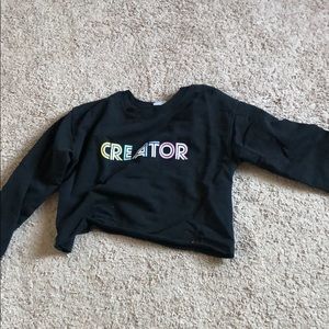 Black crop top sweater